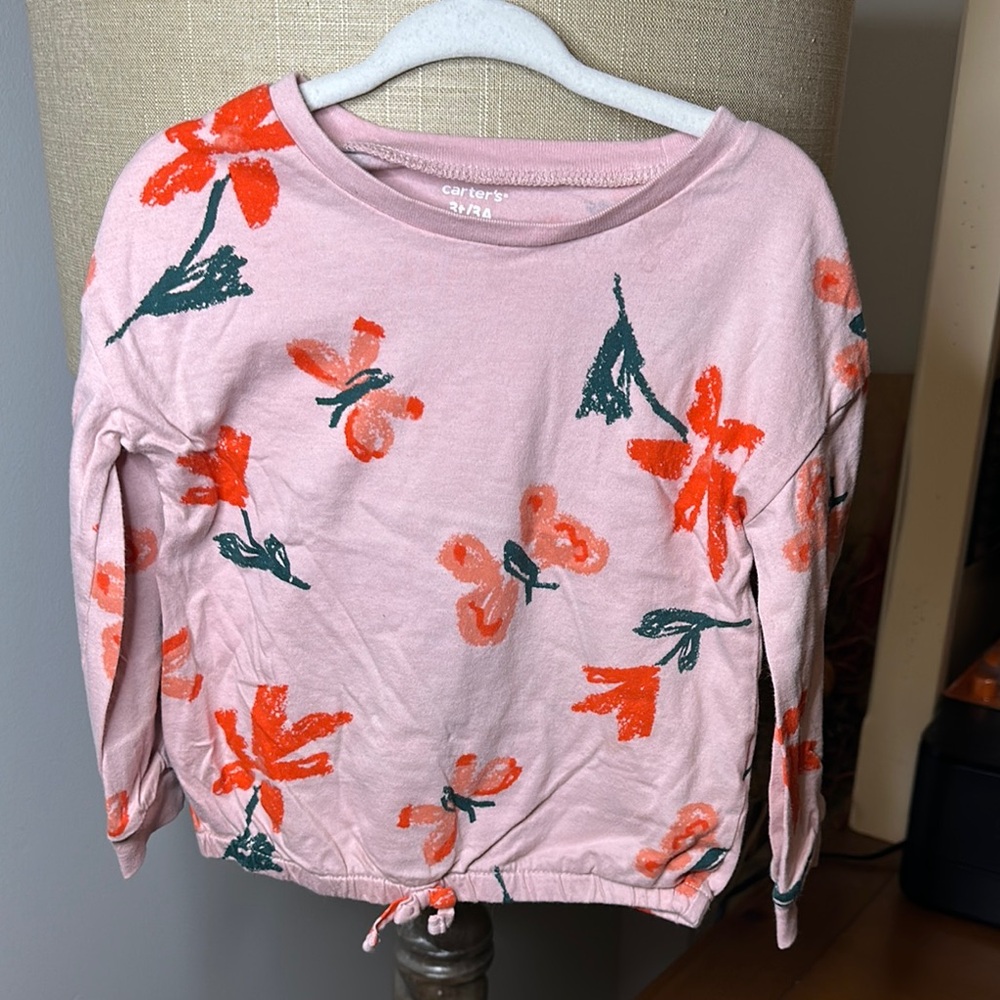 Carter's Pink and Orange Floral Sweatshirt